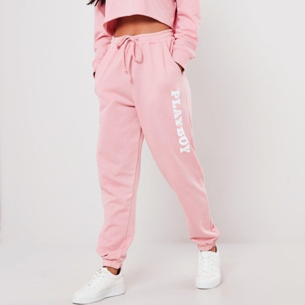 Pink playboy sweats